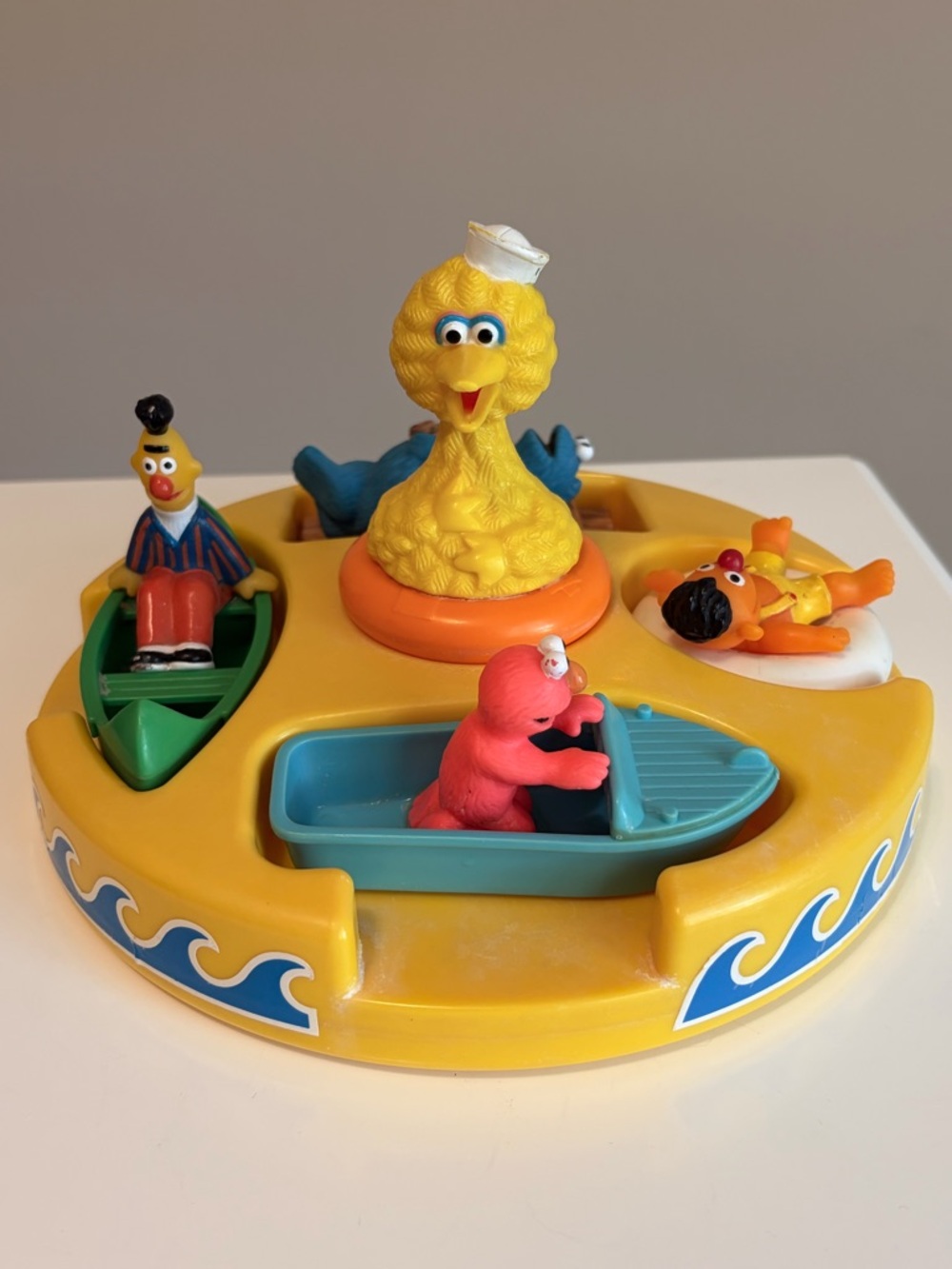 Vintage Sesame Street Tyco Floating Bath Tub Puzzle Toy Big Bird Elmo Ernie